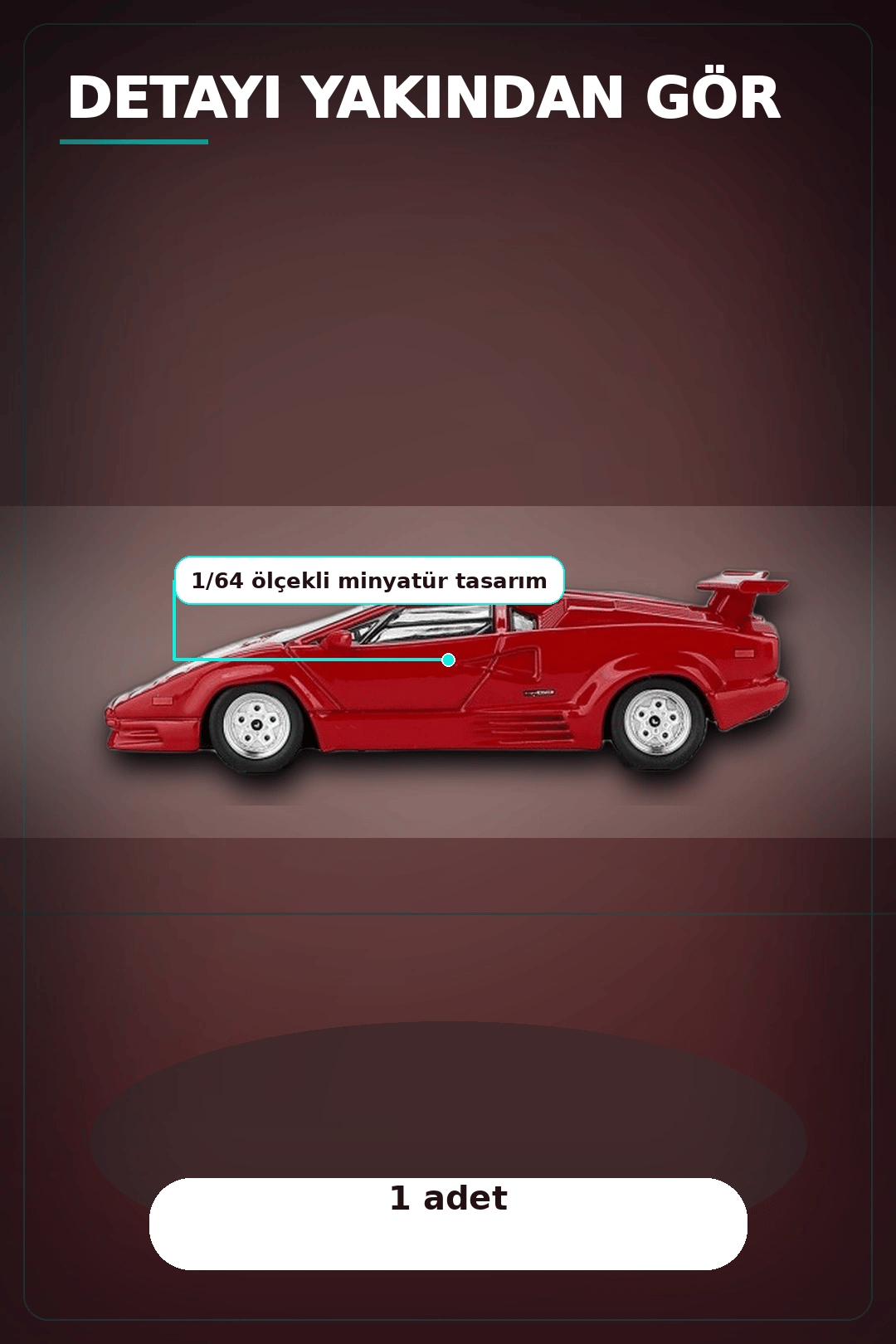 Kırmızı Metalik 1/64 Lamborghini Countach 25th Anniversary Model Araba BX-313387