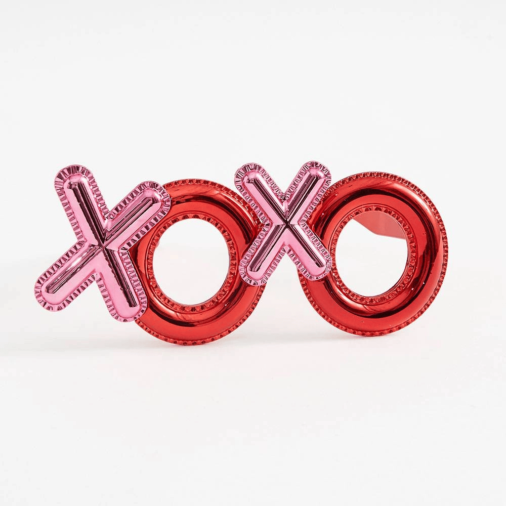 Kırmızı Renk Xoxo Yazılı Parti Gözlüğü 17x7 Cm Bx40