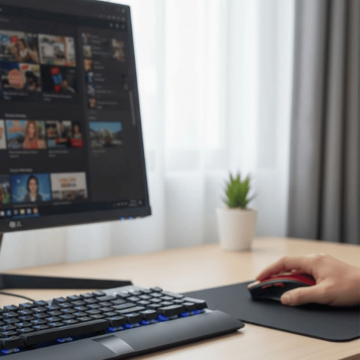 Kırmızı Renkli Baş Parmak Destekli Ergonomik Sessiz Kablosuz Mouse – Usb Alıcılı, Ofis Ve Oyun İçin Konforlu Bilgisayar Faresi Ms6300 Bx40