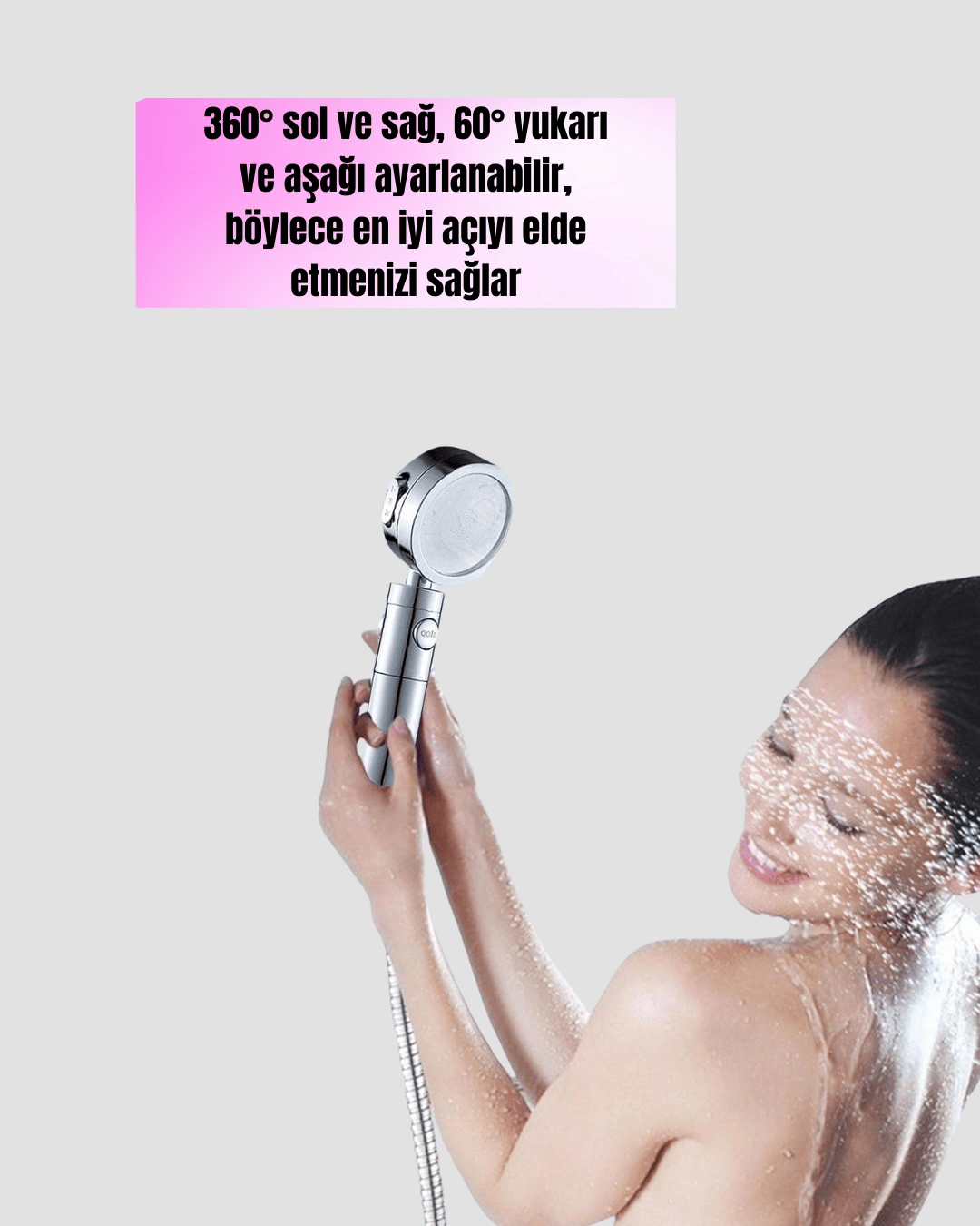 Kolay Montajlı 3 Modlu Yüksek Basınç Duş Başlığı