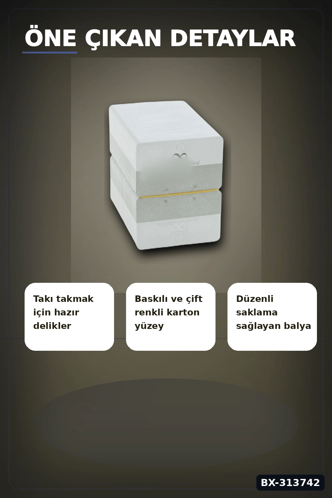 Kolye Kartı 200 Adet Balya 8.5x7cm Karton Malzeme Toplu Paket Takı Sergileme BX-313742