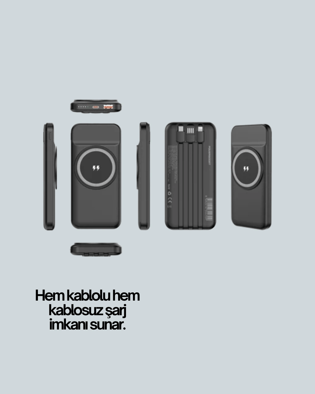 Kompakt Tasarım, Güçlü Performans – 10000mAh Kablosuz Powerbank