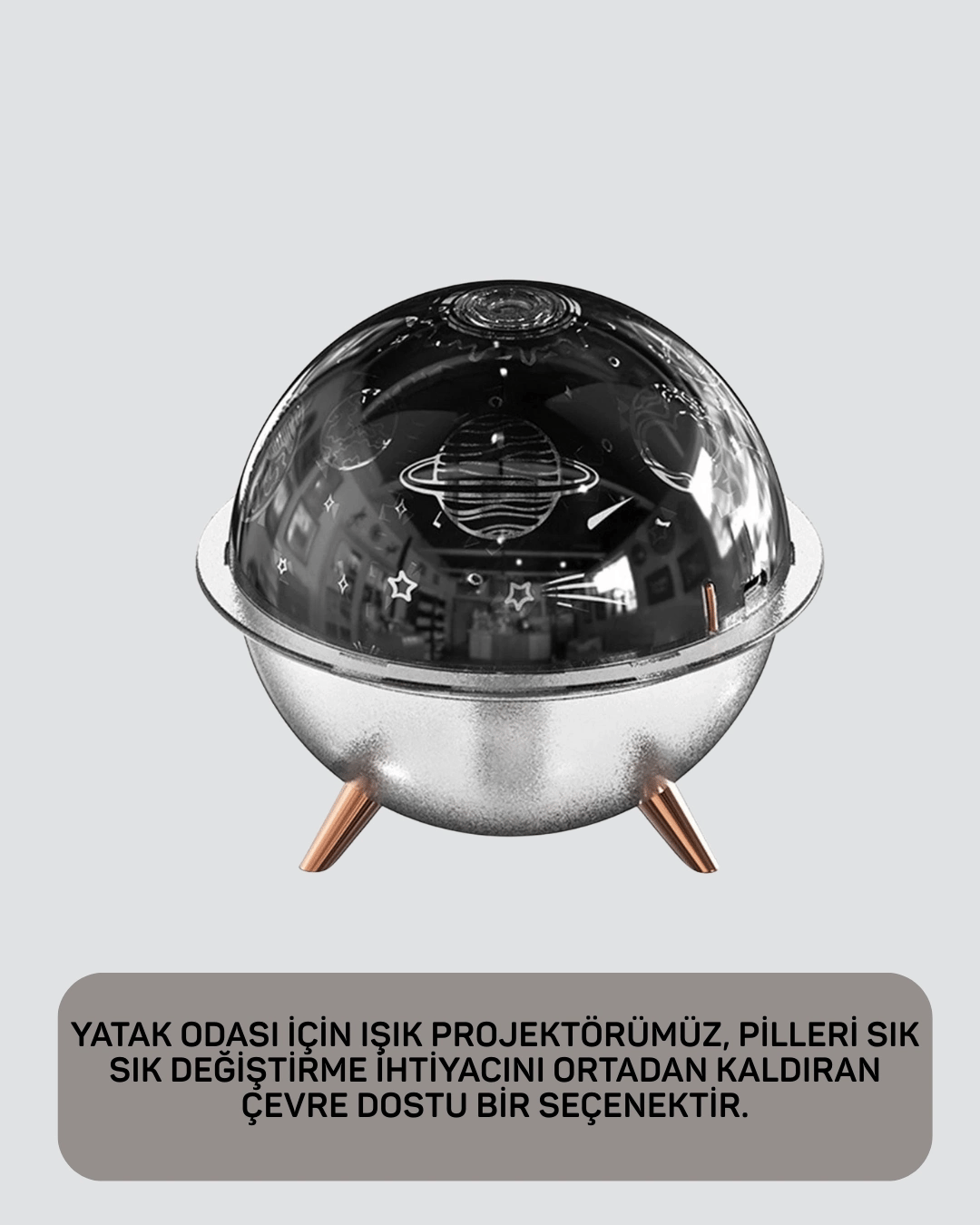 Kozmik Işık Efektli Projeksiyonlu Nemlendirici Gece Işığı