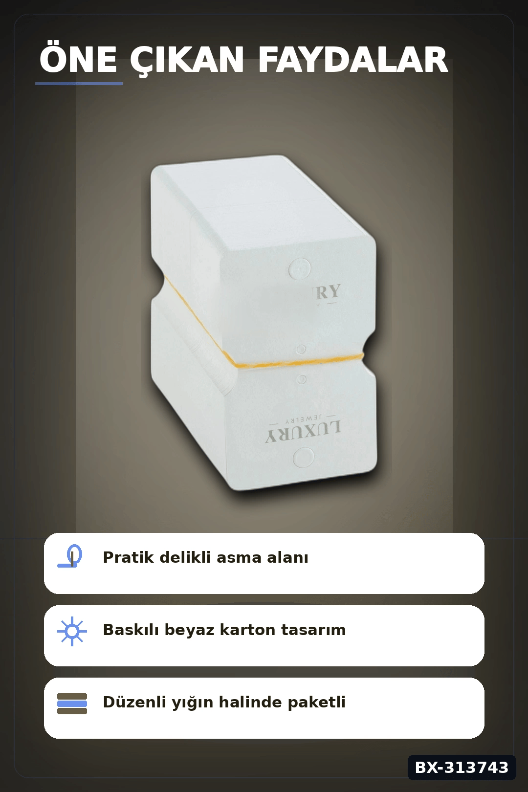 Kraft Kartondan 8x5 cm Bileklik Kartı 200 Adet Balya Paketi Takı Etiketi BX-313743