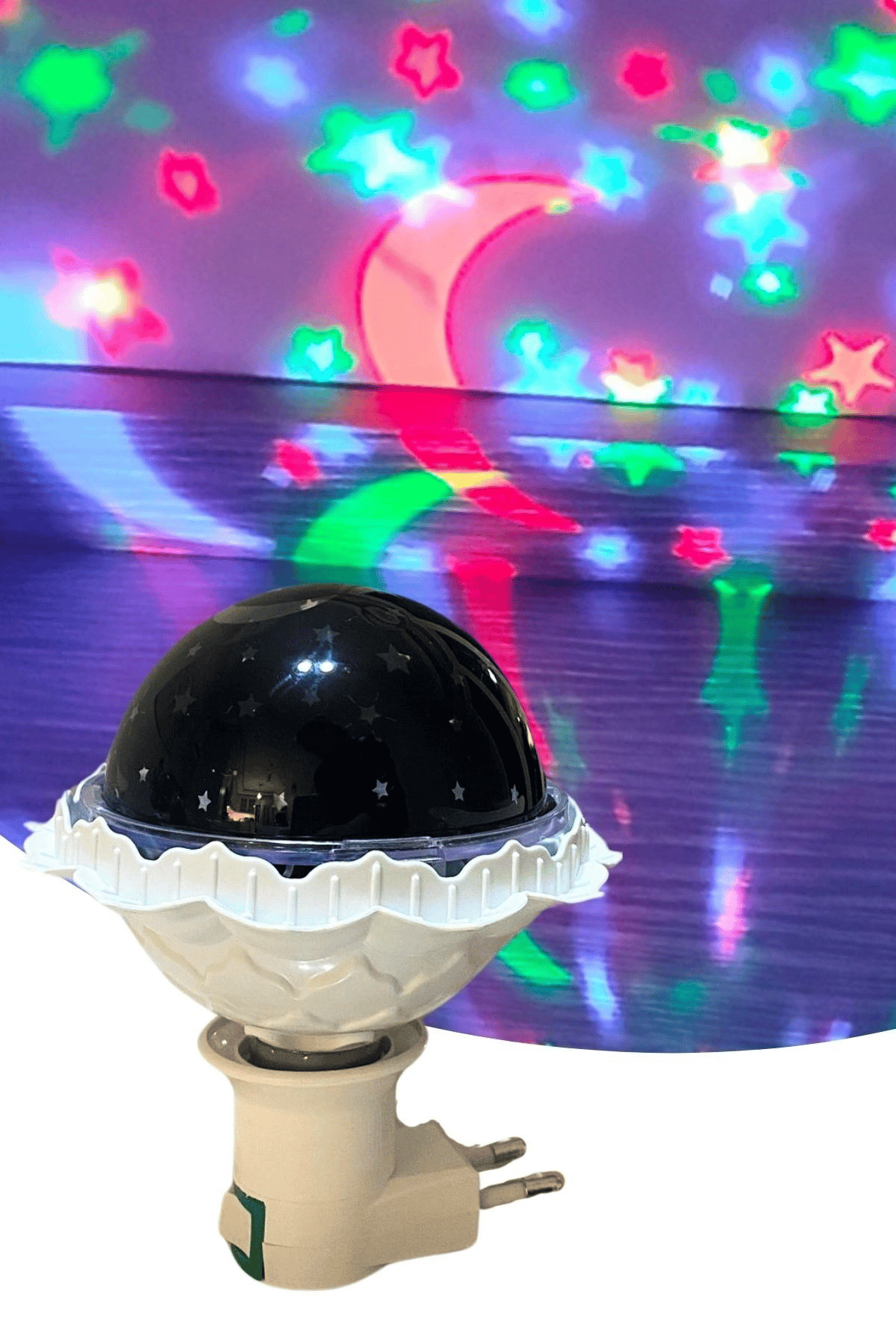 Kristal Gökyüzü Modlu Yıldızlı Hareketli 360 Derece Dönen Kristal Led Ampül Bx40