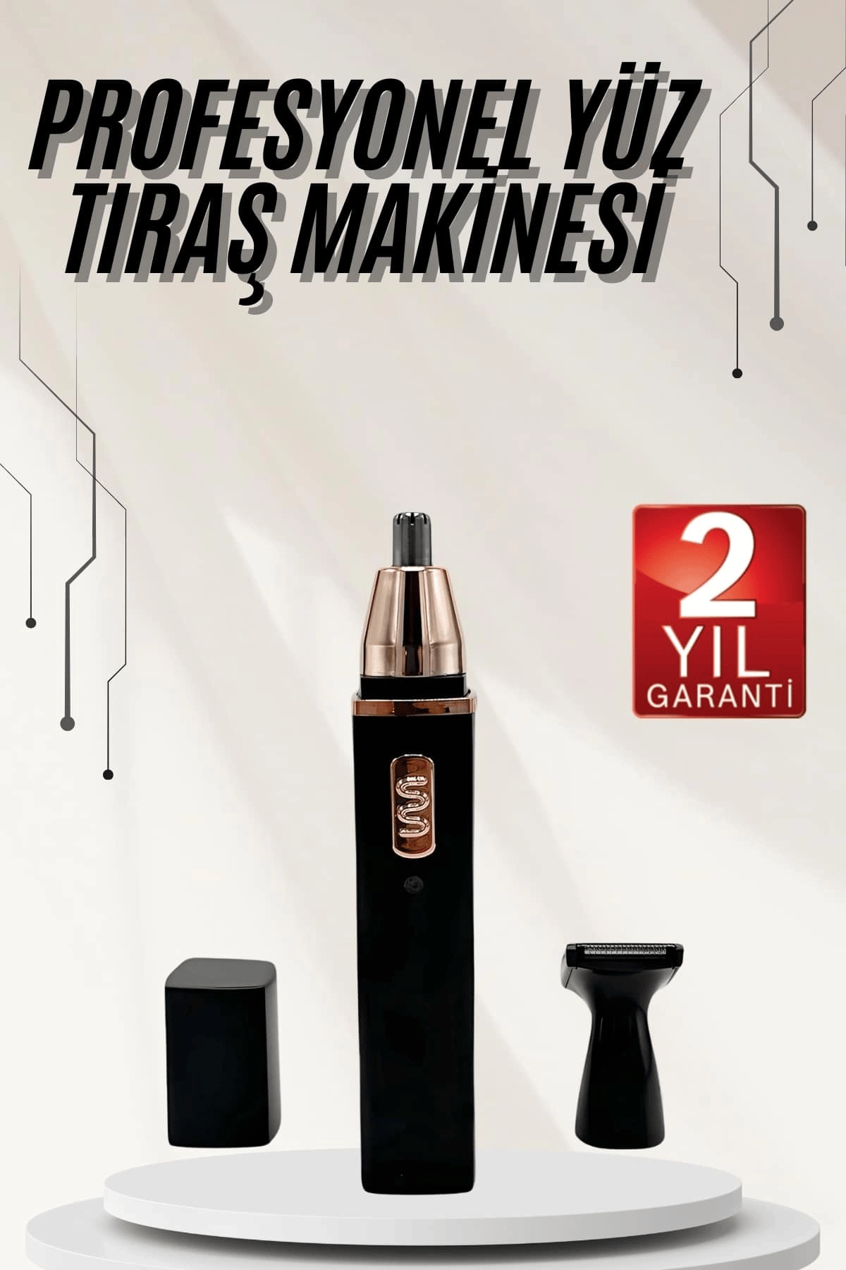 Kulak Burun Tıraş Makinesi Taşınabilir Şarjlı 3 Başlıklı Uzun Ömürlü