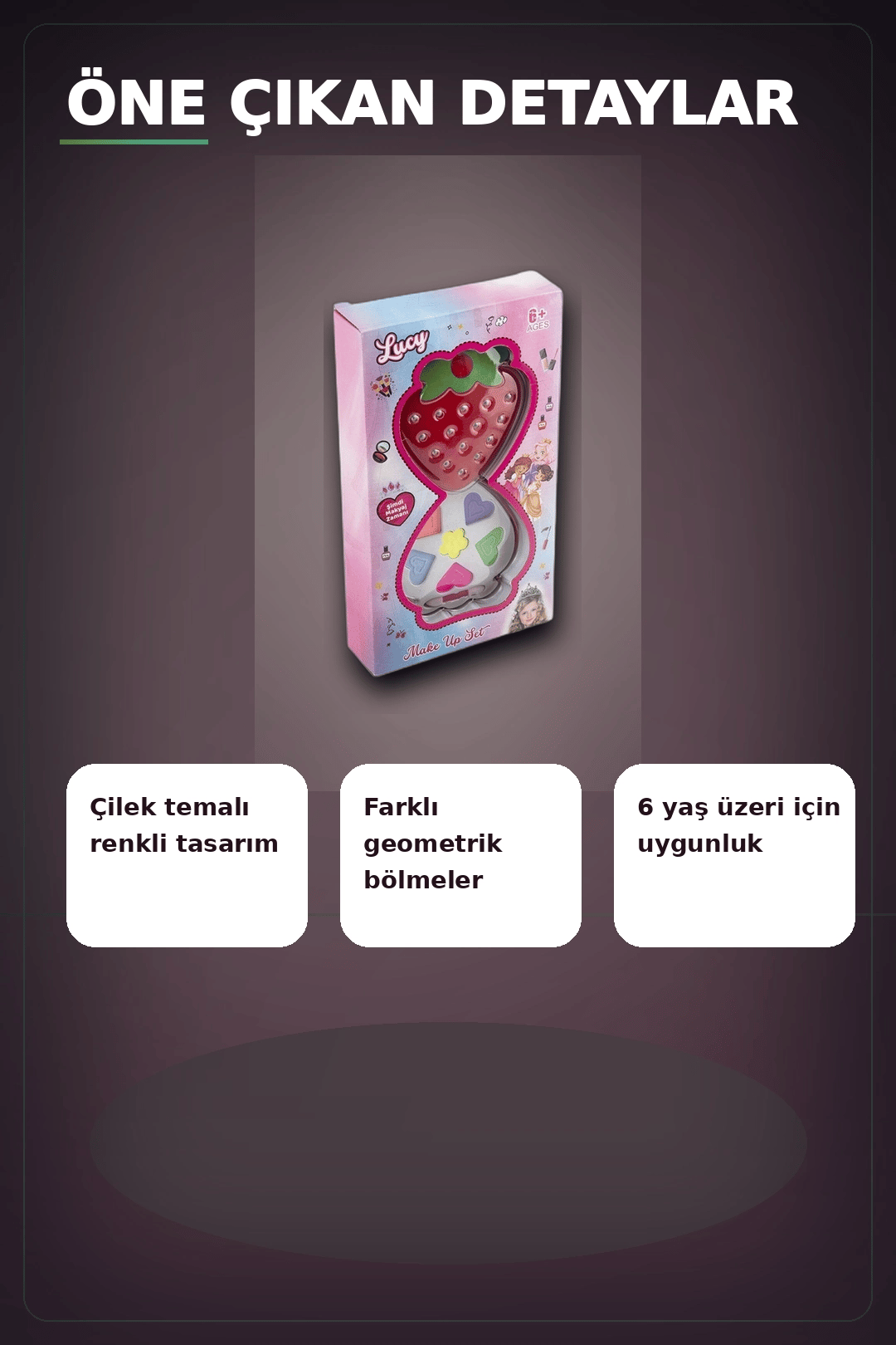 Kutulu Tekli Makyaj Seti - Çocuklar Için Şık Hediye Paketli Kozmetik Oyun Seti BX-313421