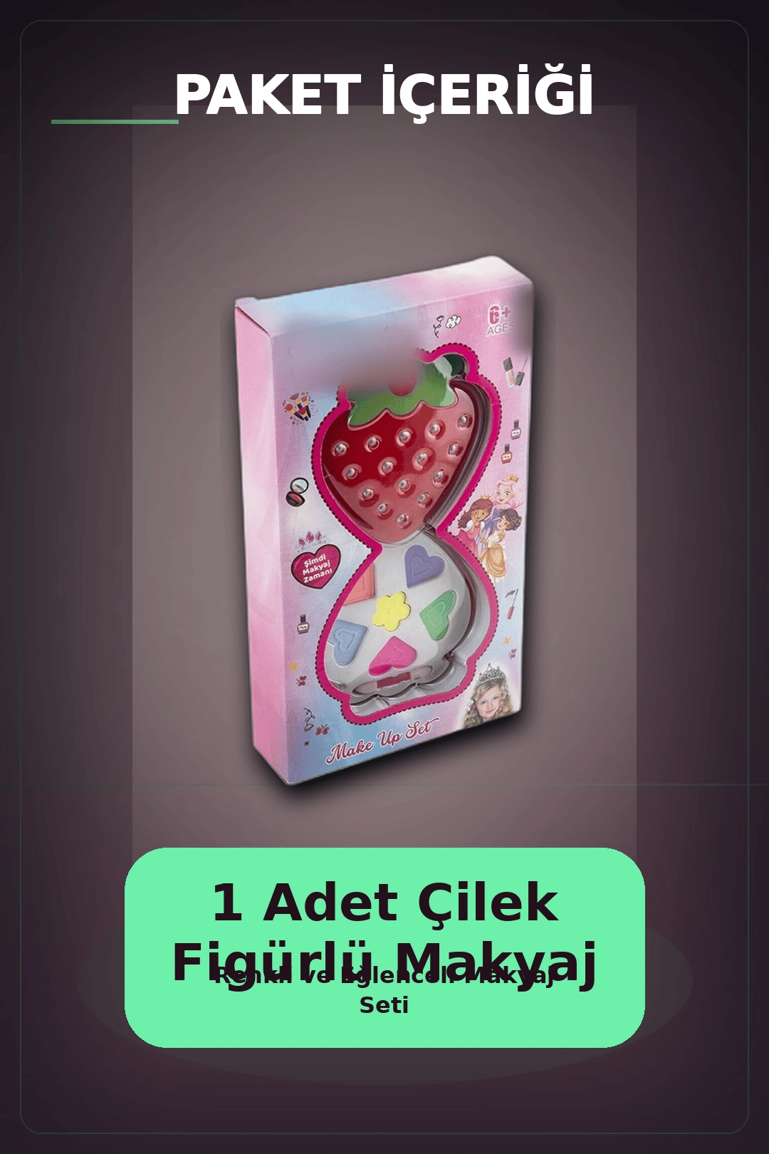 Kutulu Tekli Makyaj Seti - Çocuklar Için Şık Hediye Paketli Kozmetik Oyun Seti BX-313421
