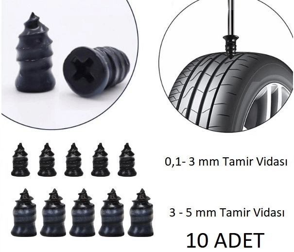 Lastik Tamir Kiti Kauçuk Vida Seti