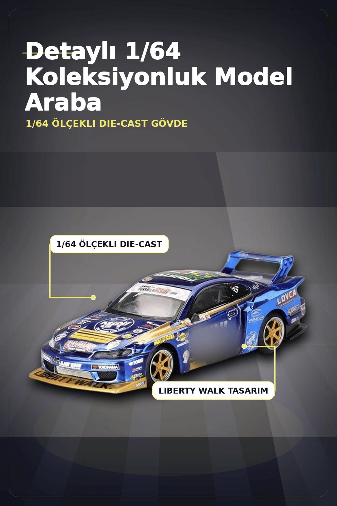 LBWK Formula Drift 1/64 Nissan S15 Silvia Model Araba - Liberty Walk Replica BX-313402