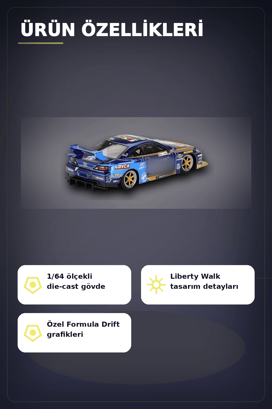 LBWK Formula Drift 1/64 Nissan S15 Silvia Model Araba - Liberty Walk Replica BX-313402