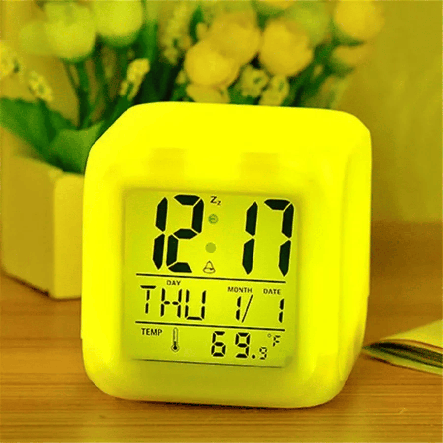 Led Dijital Renkli Masa Saati Alarm Termometre Tarih Masaüstü Saat Bx40