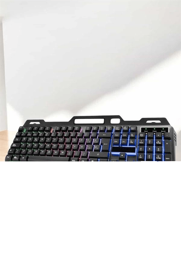 Led Işıklı Oyuncu Klavye Usb Girişli RGB Işıklı Q Klavye Mouse Hediyeli