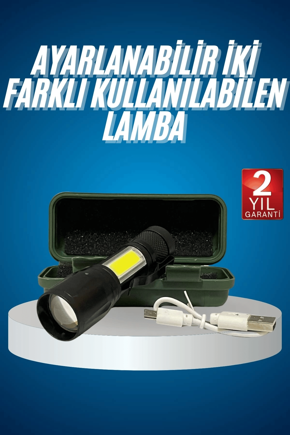 Led Lamba El Feneri Küçük Taşınabilir USB Şarjlı Acil Durum Lambası