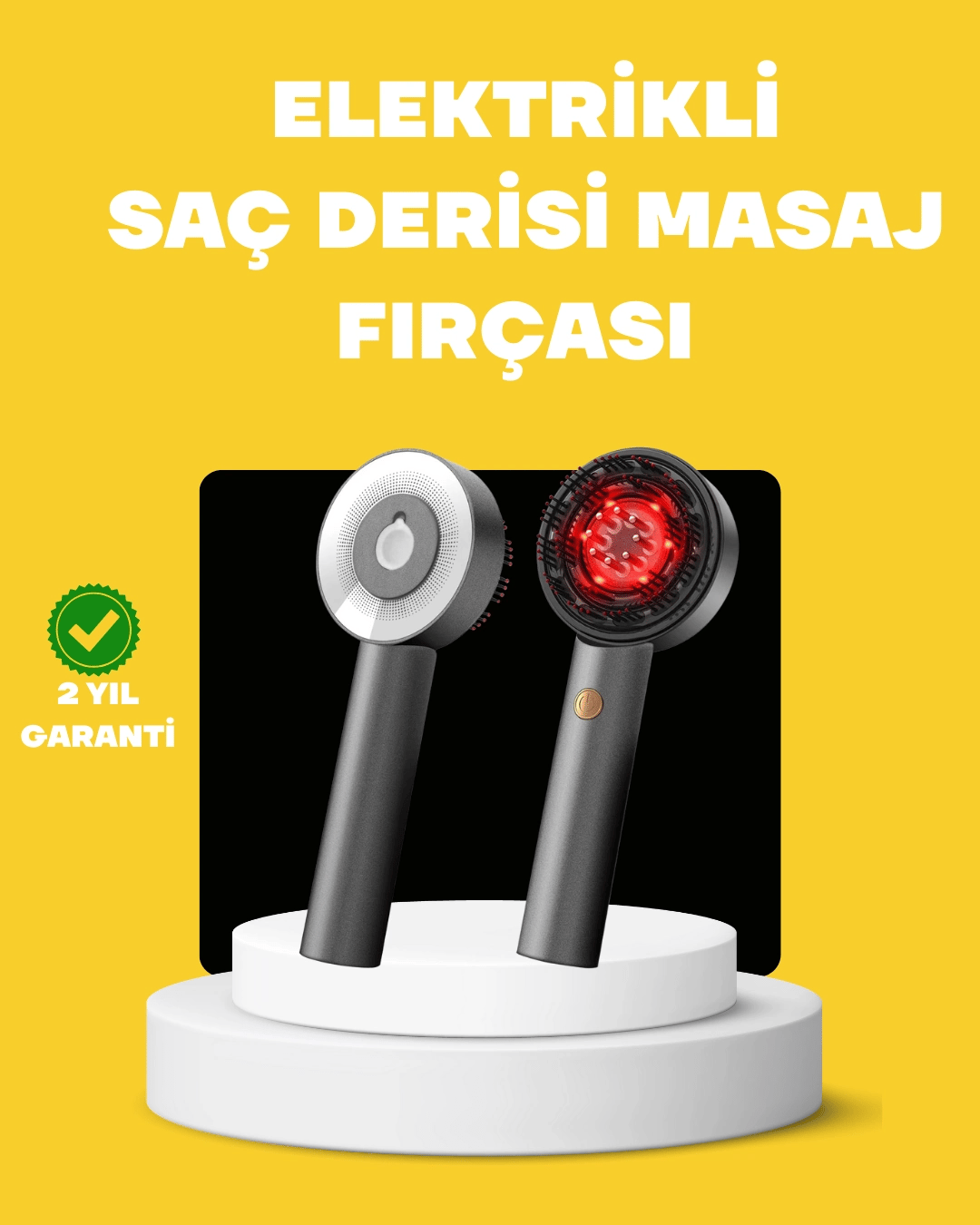 LED Teknolojili Elektrikli Saç Masaj Fırçası Mikro Akımlı