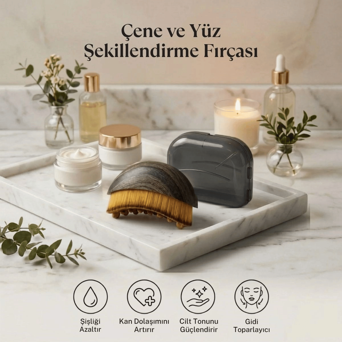 Lenf Drenaj Ve Yüz Bakım Fırçası – Çok Fonksiyonlu Yumuşak Kıllı Yüz Masajı, Cilt Temizleme Ve Çene Hattı Bakım Aparatı (kutulu) Bx40