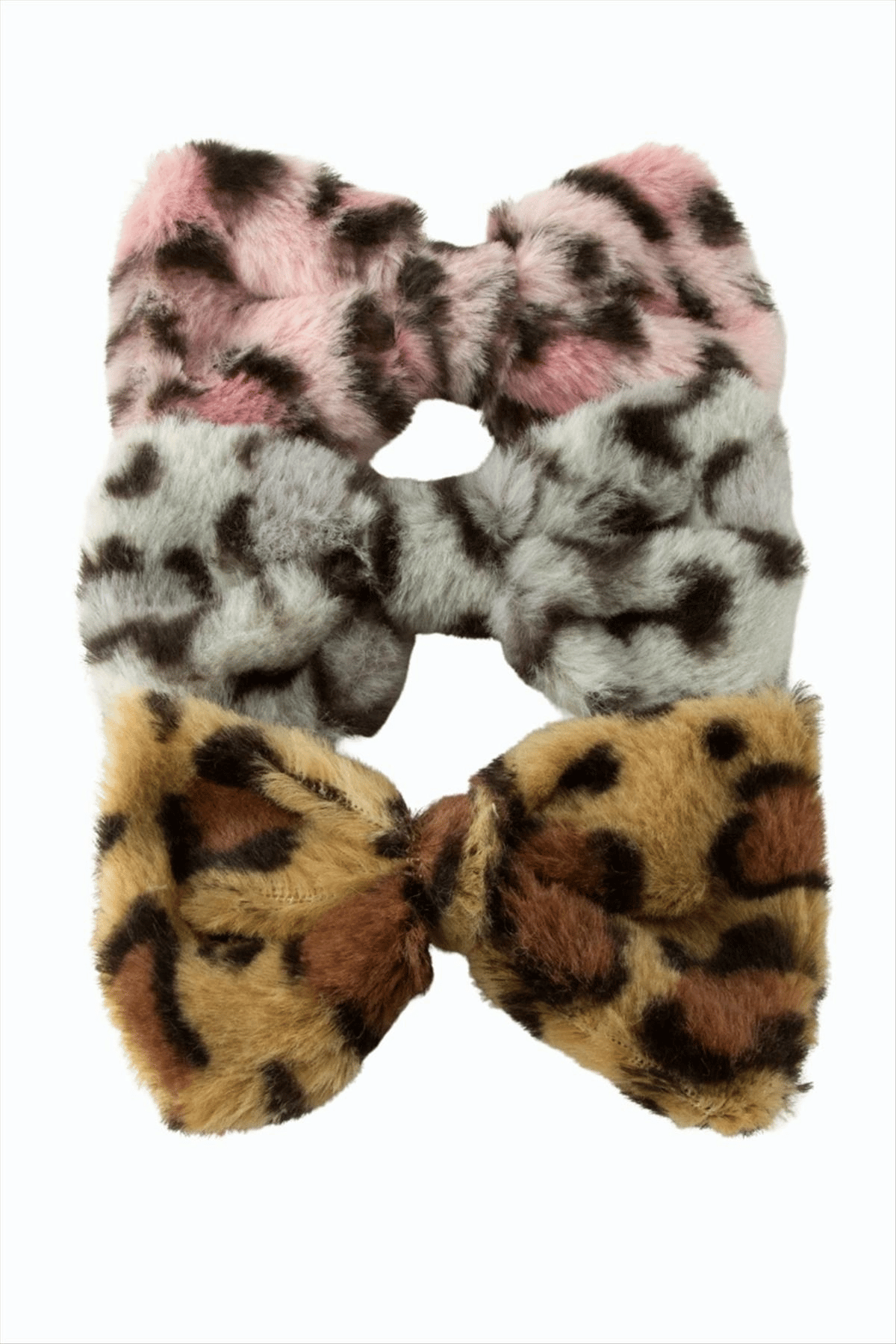 Leopar Desenli Fiyong Tüylü Otomatik Toka 14 cm