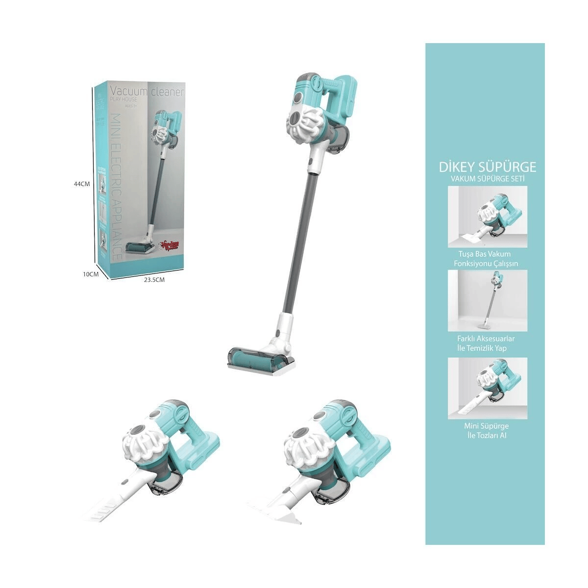 LS8807Q Vardem Dikey Elektrik Süpürgesi  Kapalı Kutu Yeşil-Gri  3 in1