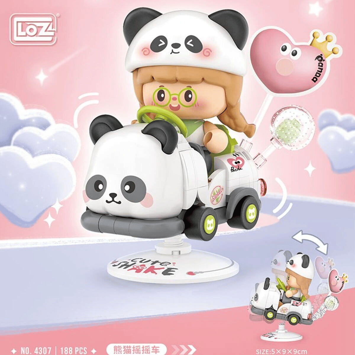 LZ-4307 LOZ PANDA SALLANAN SÜRÜŞ 188 PARÇA BLOCK OYUNCAK