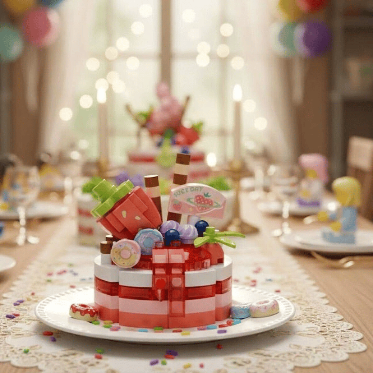 LZ-8644 LOZ ÇİLEKLİ PASTA 160 PARÇA BLOCK OYUNCAK-MİNİ POŞET