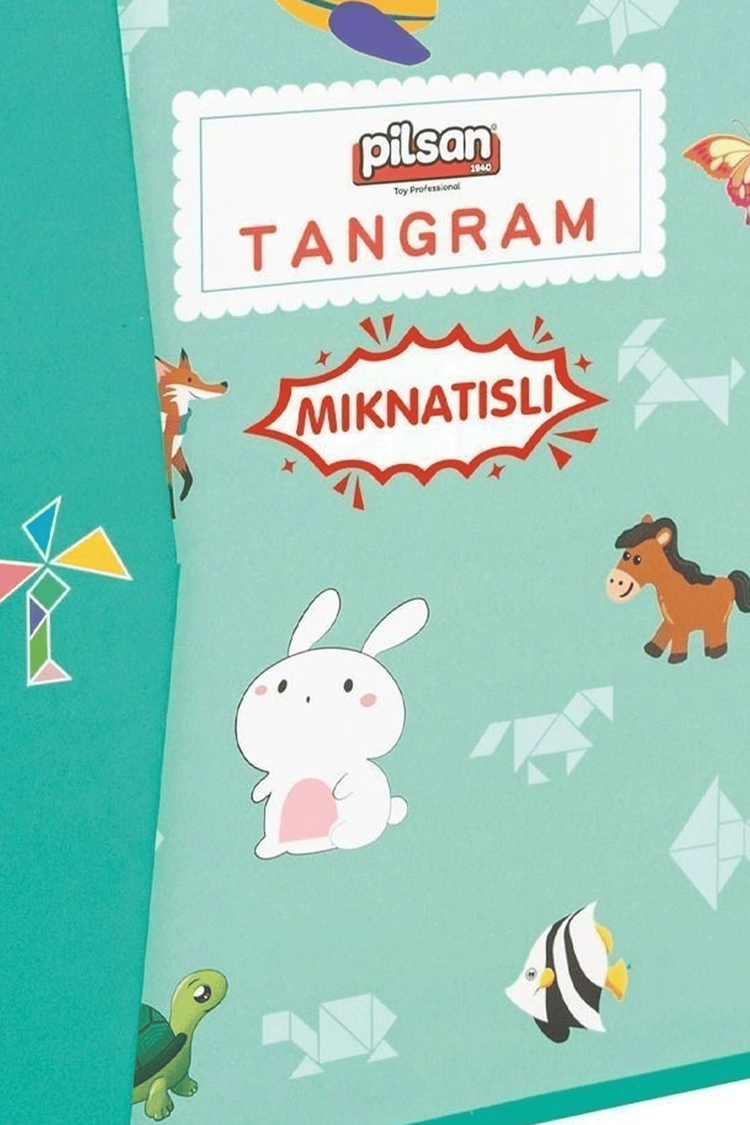 Manyetik Tangram Defteri 7 Ahşap Parça Mıknatıslı - 3+ Yaş Eğitici Zeka Oyunu BX-313796