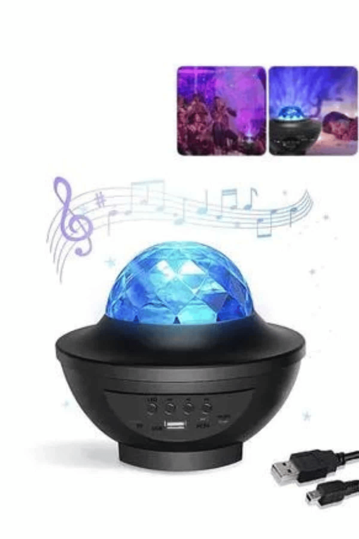 Masa ve Gece Lambası Renkli Projektör Işıklı Disko Topu Bluetooth Hoparlör