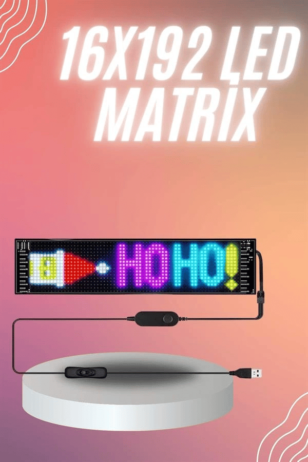 Matrix Led Cama Yapışan Telefon Kontrollü Panel Dijital Ekran Kumandalı