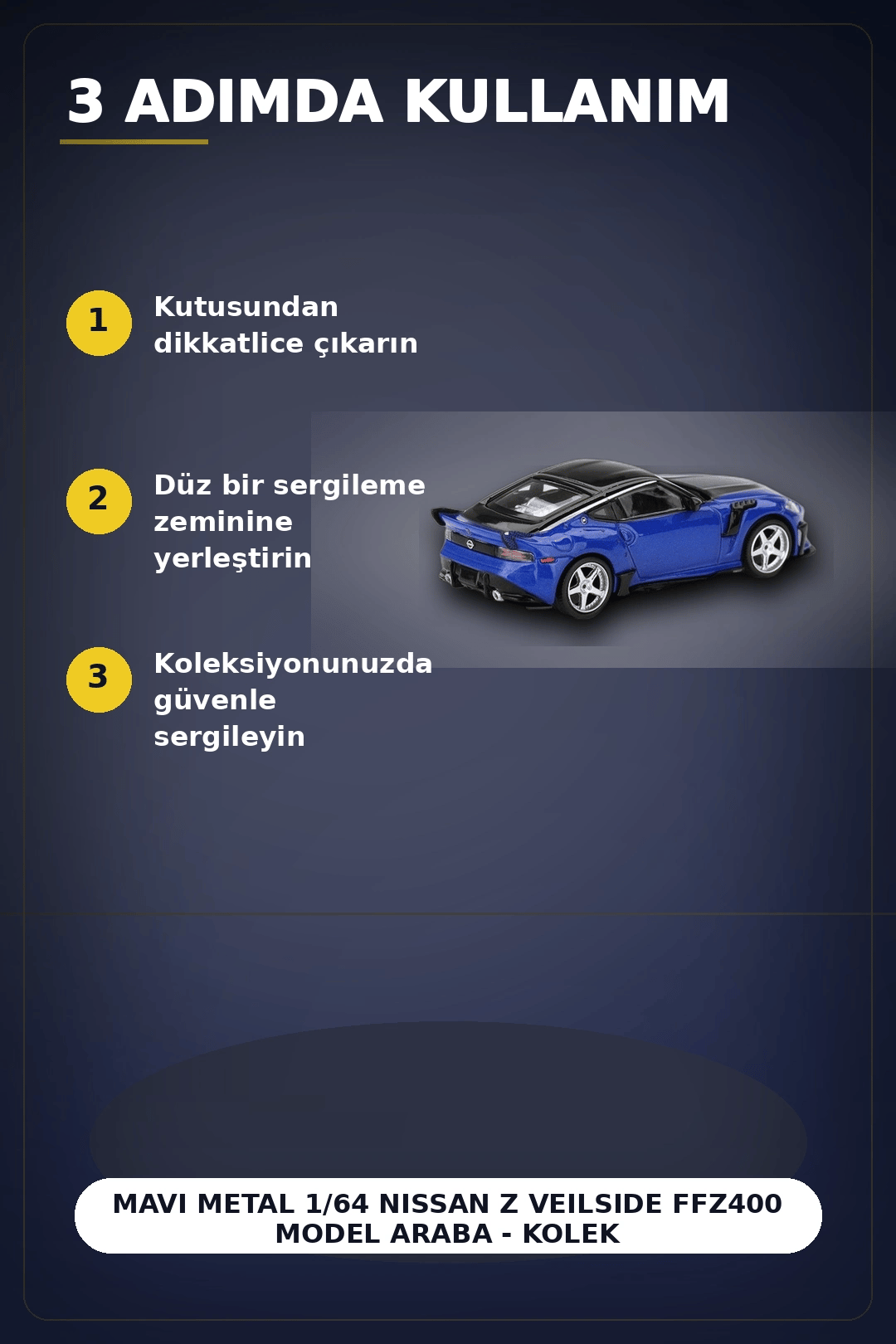Mavi Metal 1/64 Nissan Z VeilSide FFZ400 Model Araba - Koleksiyonluk Diecast BX-313400