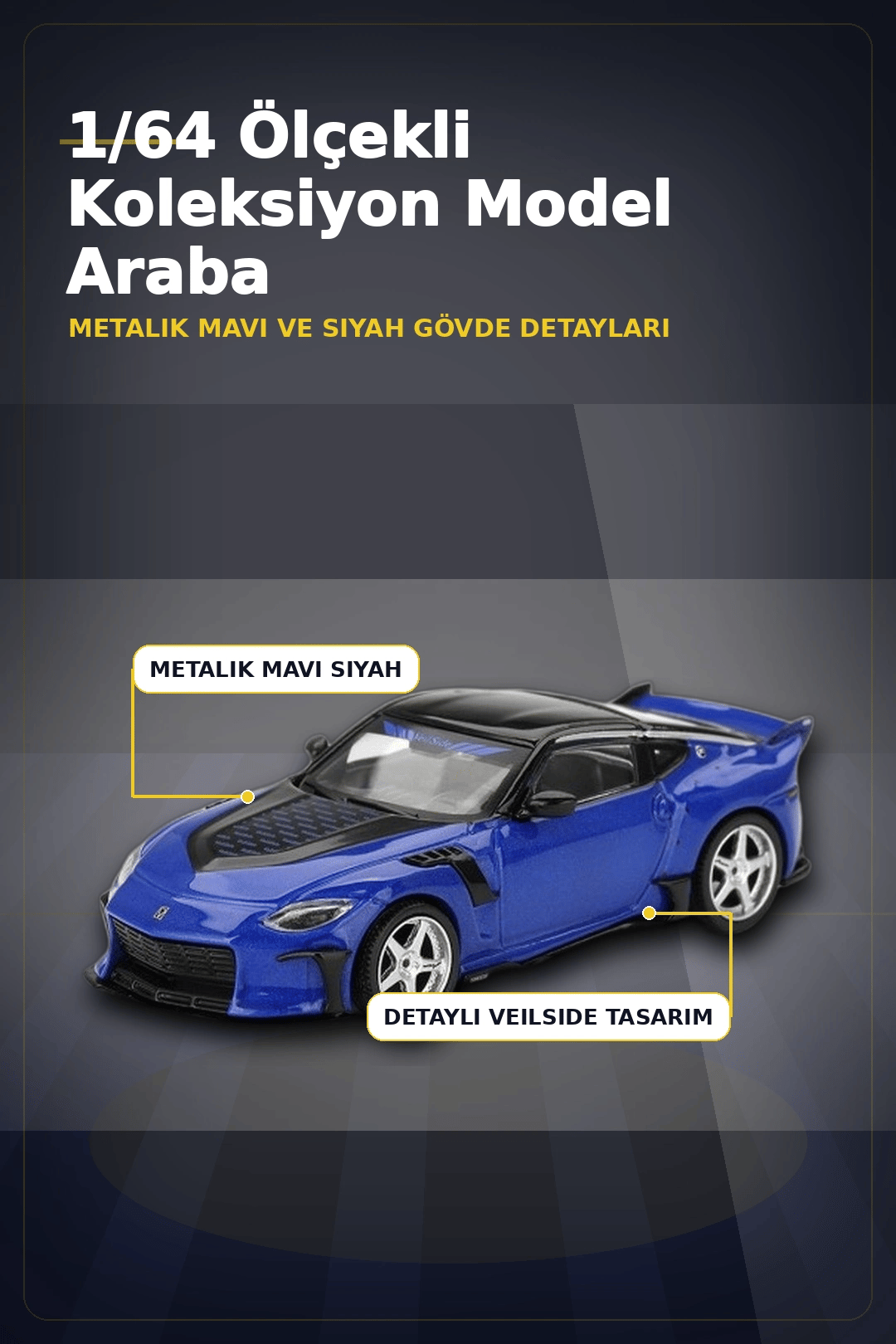 Mavi Metal 1/64 Nissan Z VeilSide FFZ400 Model Araba - Koleksiyonluk Diecast BX-313400