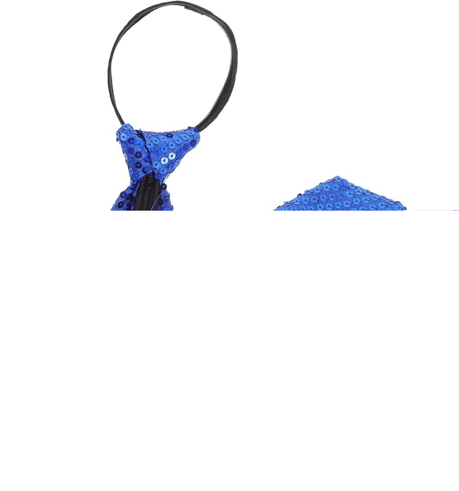 Mavi Renk Pul Payetli Işıltılı Parti Kravatı 33 Cm Bx40