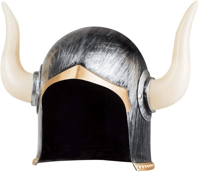 Mega Boynuzlu Viking Ivar Kaskı Eskitilmiş Desen Gümüş Renk Bx40