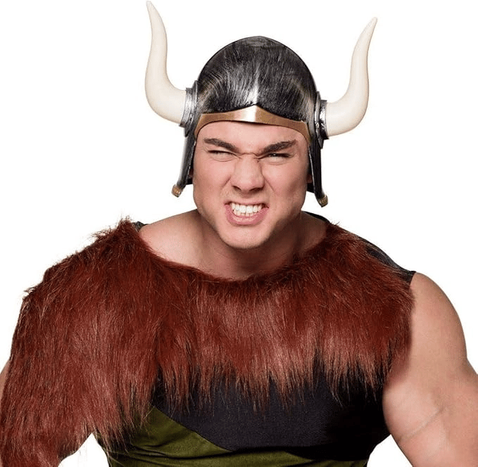 Mega Boynuzlu Viking Ivar Kaskı Eskitilmiş Desen Gümüş Renk Bx40