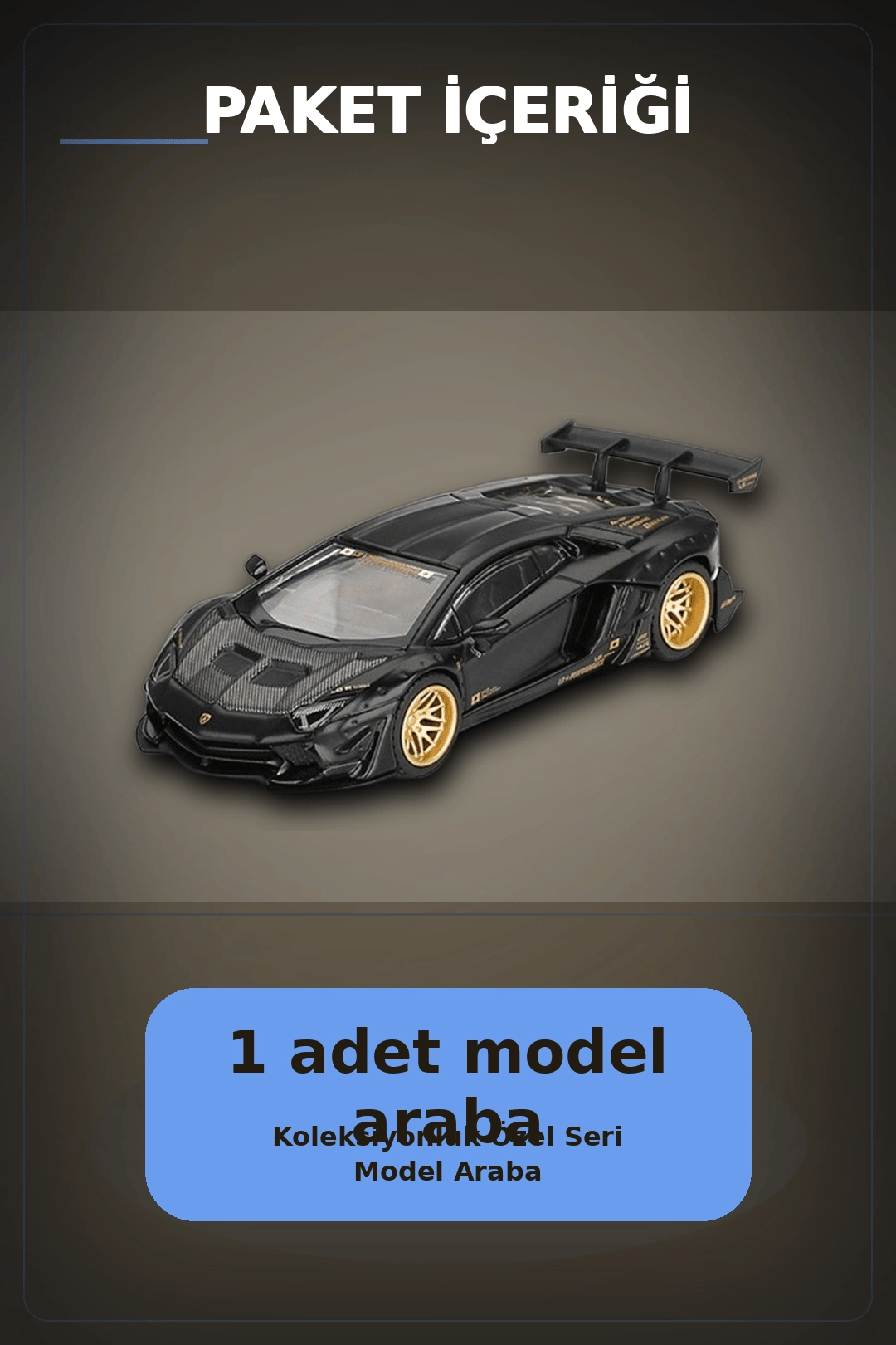 Metal Gövdeli 1/64 Ölçek Lamborghini Aventador Model Araba - Koleksiyonluk Tekli Paket BX-313363