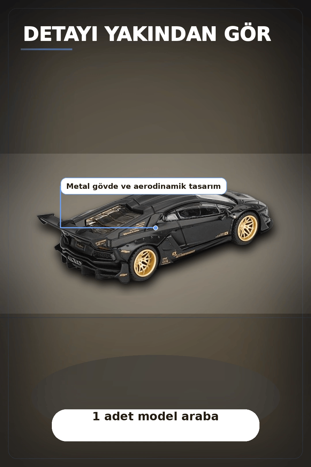 Metal Gövdeli 1/64 Ölçek Lamborghini Aventador Model Araba - Koleksiyonluk Tekli Paket BX-313363