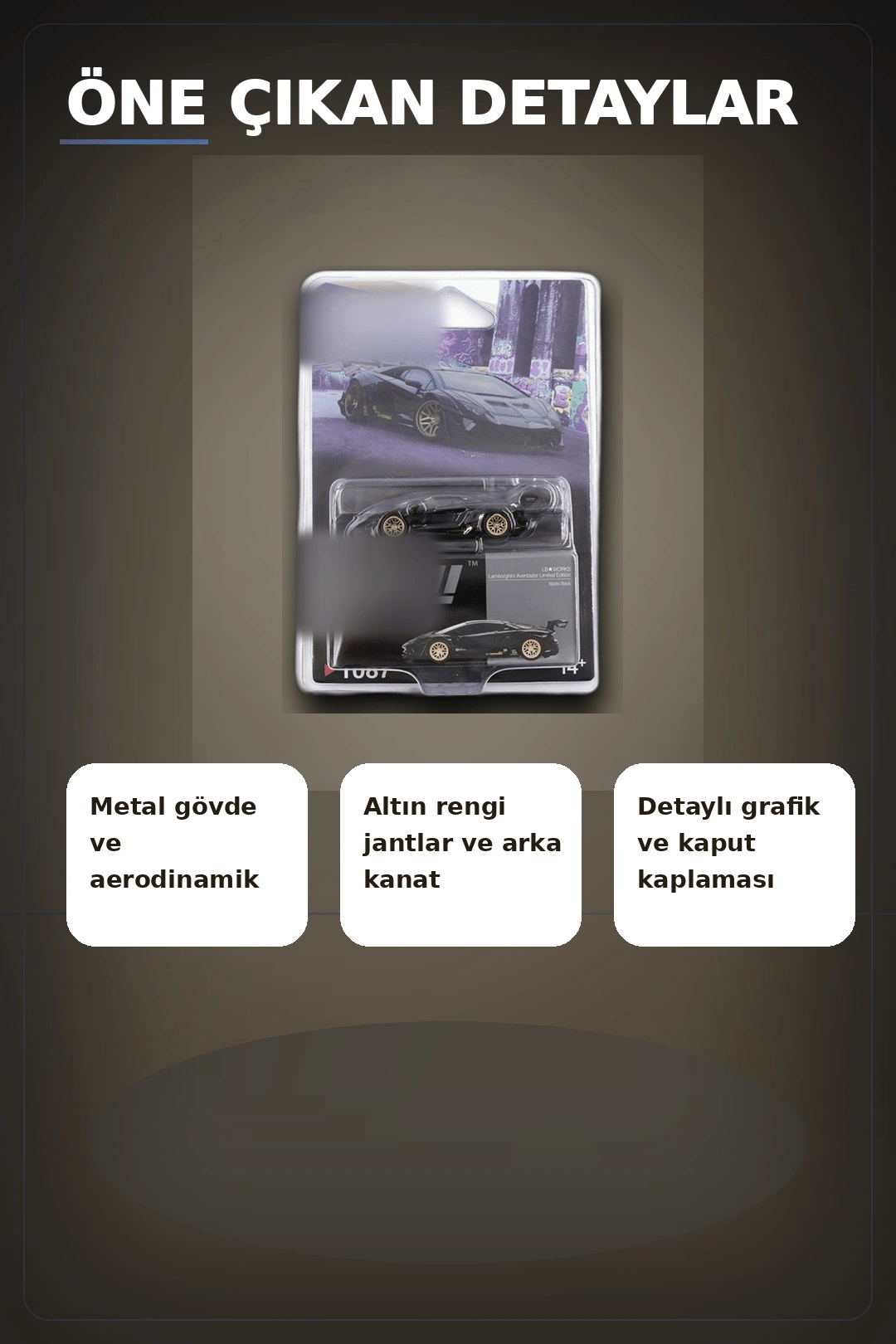 Metal Gövdeli 1/64 Ölçek Lamborghini Aventador Model Araba - Koleksiyonluk Tekli Paket BX-313363
