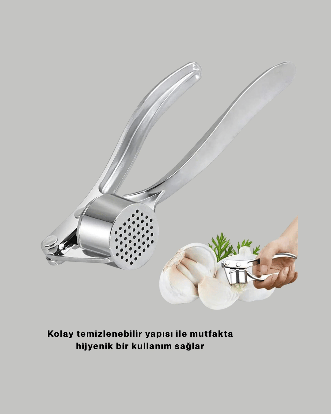 Metal Sarımsak Ezici Ergonomik Tutma ve Güçlü Presleme