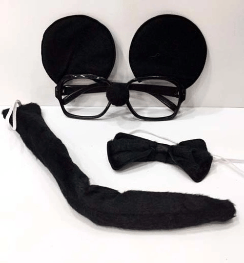 Mickey Mouse Gözlüğü Papyonu Kuyruğu Seti Bx40