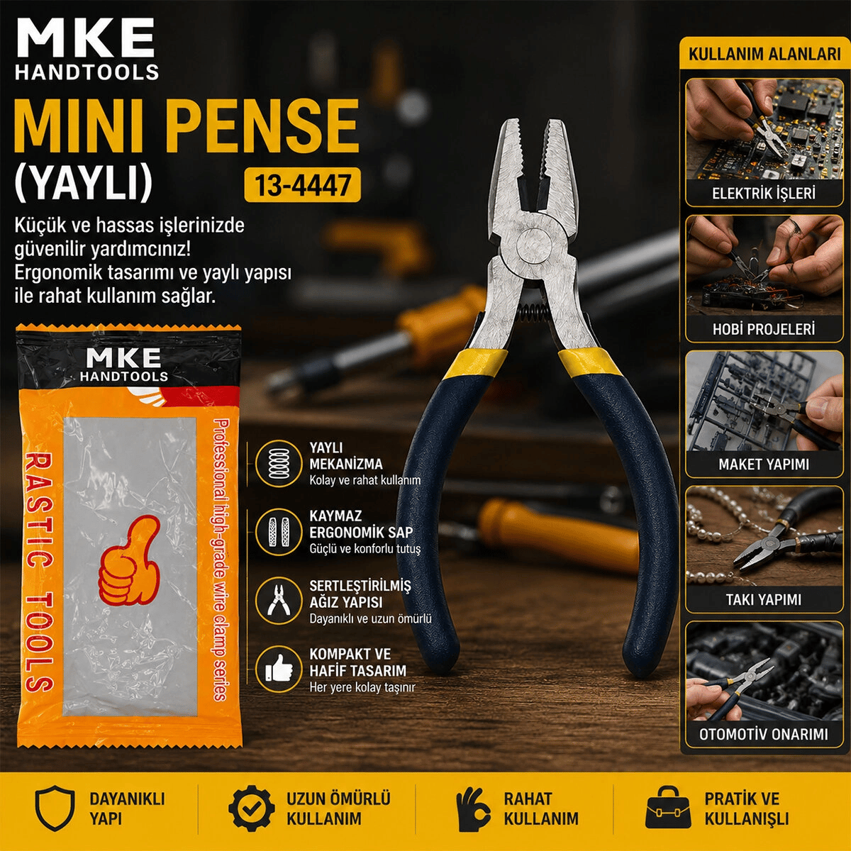 Mini - 4.5 Inc - 115m Çelik Pense Yaylı Bx40