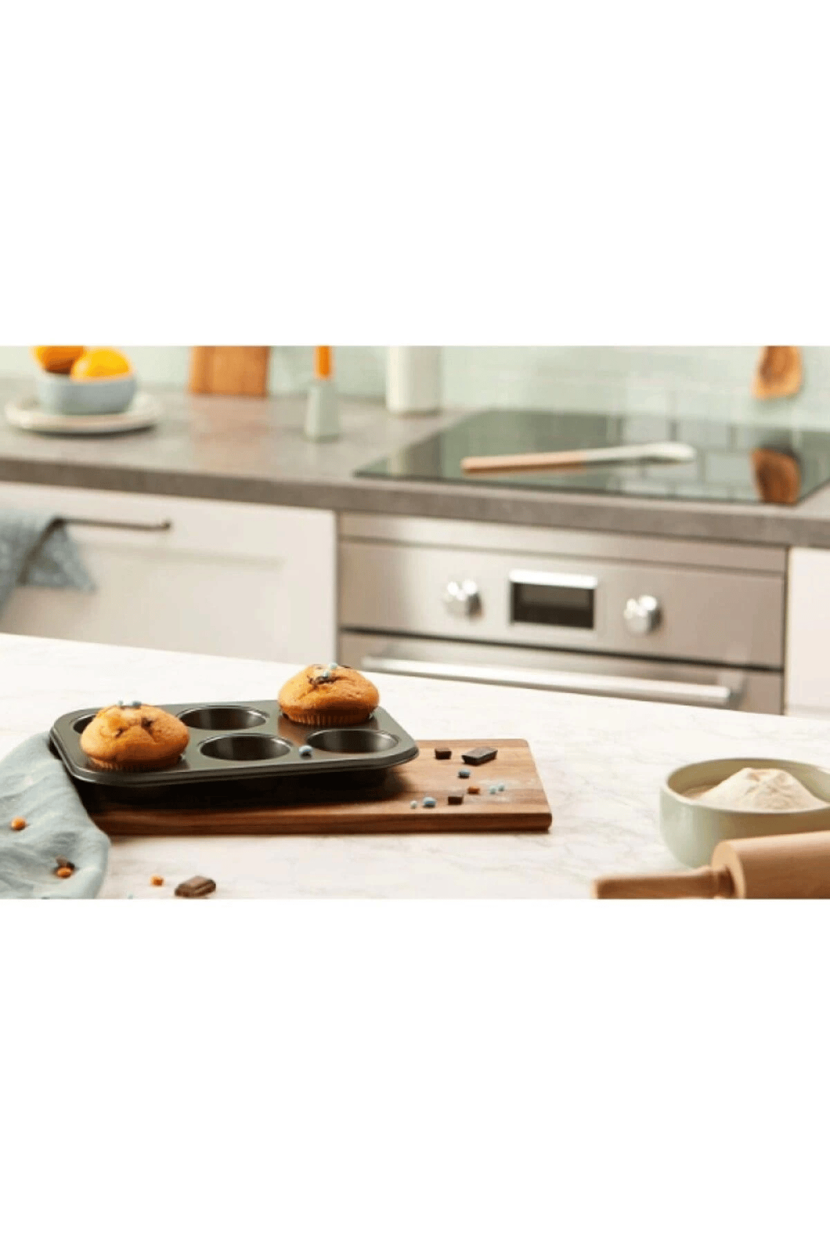 Mini Çocuklar İçin Cupcake Fırın Kalıbı 6 Büyük Bölmeli Muffin Kek Kalıbı