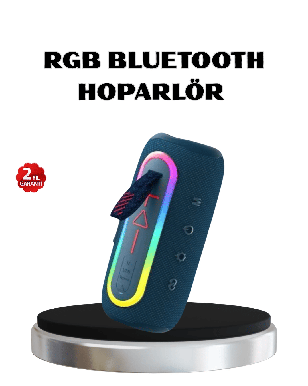 Mini Mavi Bluetooth Hoparlör Şık Görünüm ve Taşınabilir Güçlü Ses