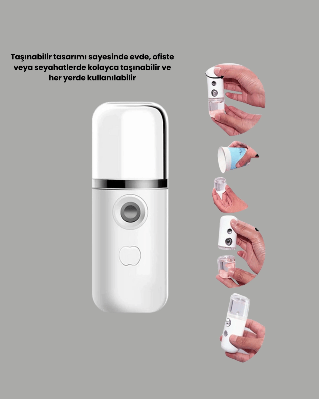 Mini Şarjlı Buhar Nemlendirici – Taşınabilir, Enerji Tasarruflu, Kablosuz Kullanım Yeni Nesil