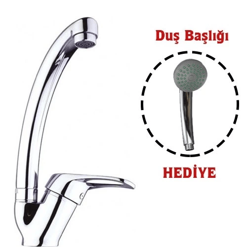 Mix Kuğu Mutfak Evye Batarya + Duş Başlığı Hediyeli