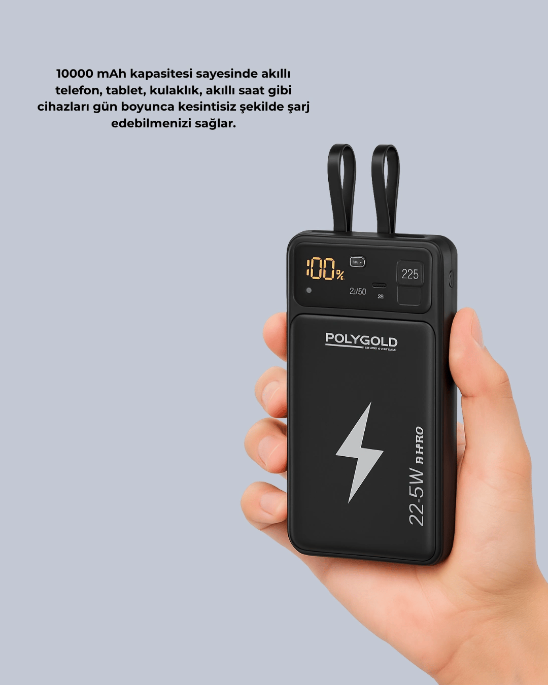 Mobil Powerbank 22.5W PD Destekli Hızlı Şarj