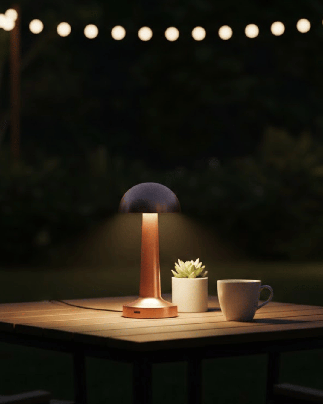 Modern Bronz Masa Lambası 3 Renk LED Dokunmatik Şarjlı Model