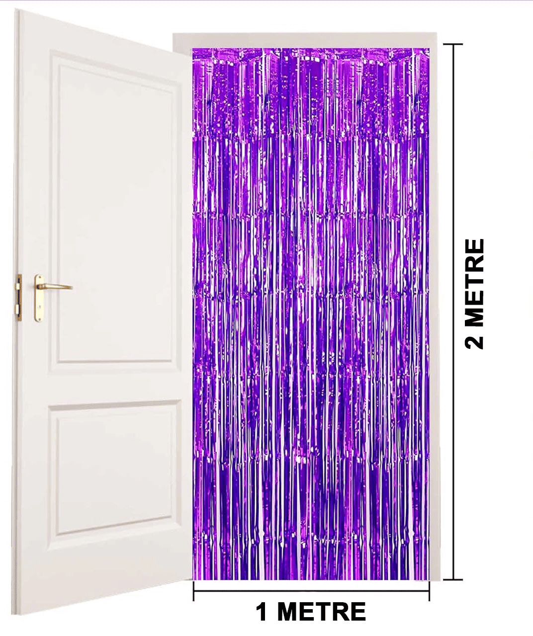 Mor Renk Ekstra Metalize Parlak Saçaklı Arka Fon Perde İthal A Kalite 1x2 Metre Bx40