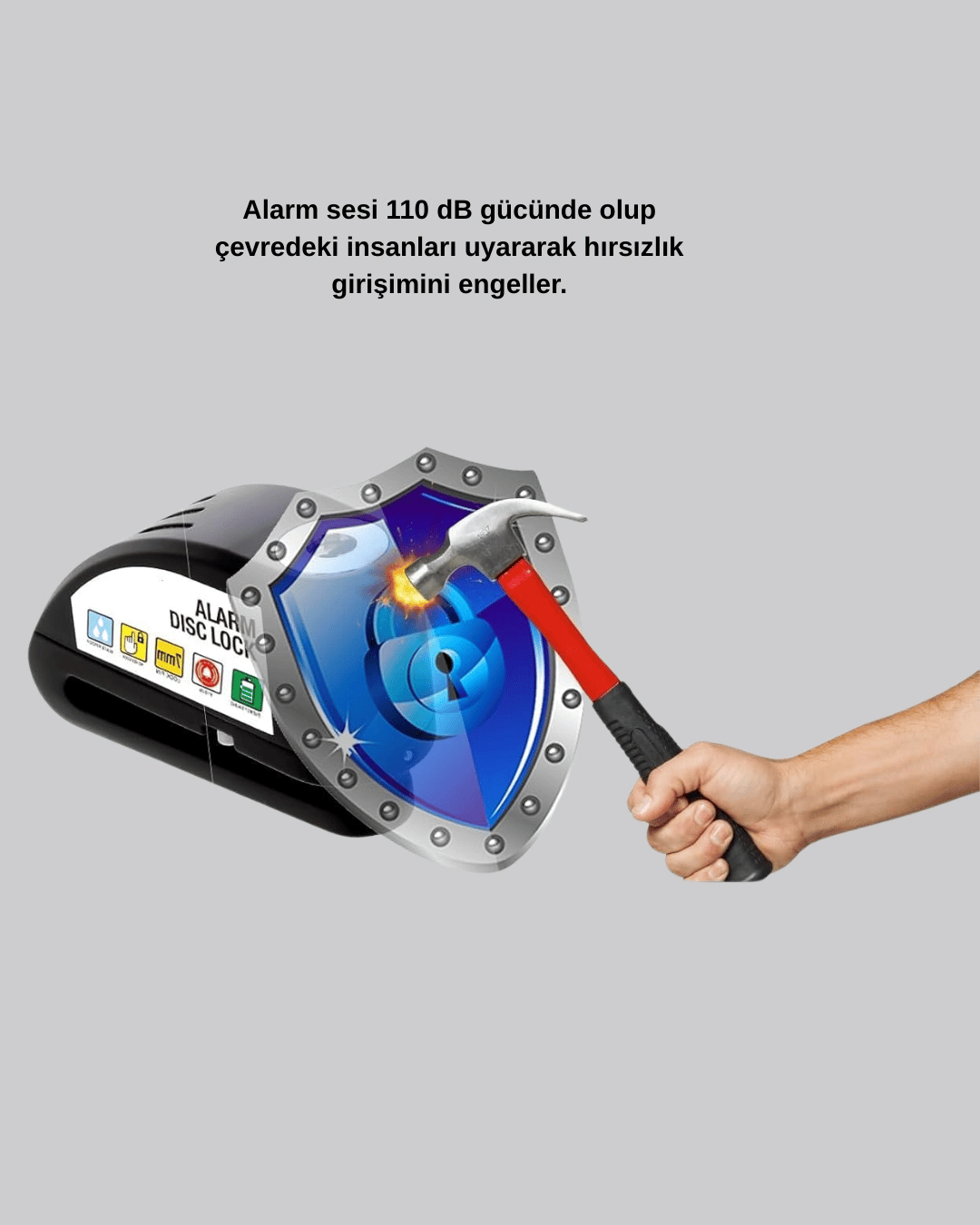 Motosiklet ve Günlük Kullanım İçin Bluetooth Hoparlör ve Disk Kilidi Seti