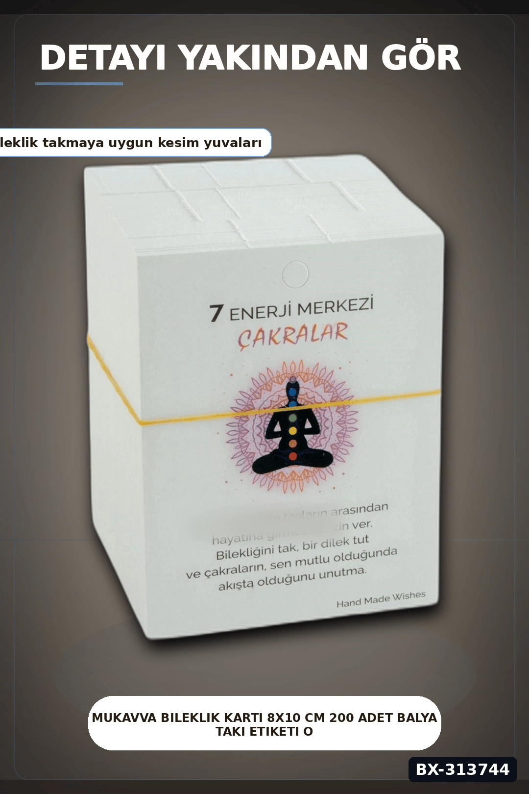 Mukavva Bileklik Kartı 8x10 cm 200 Adet Balya Takı Etiketi Organizer Aksesuarı BX-313744