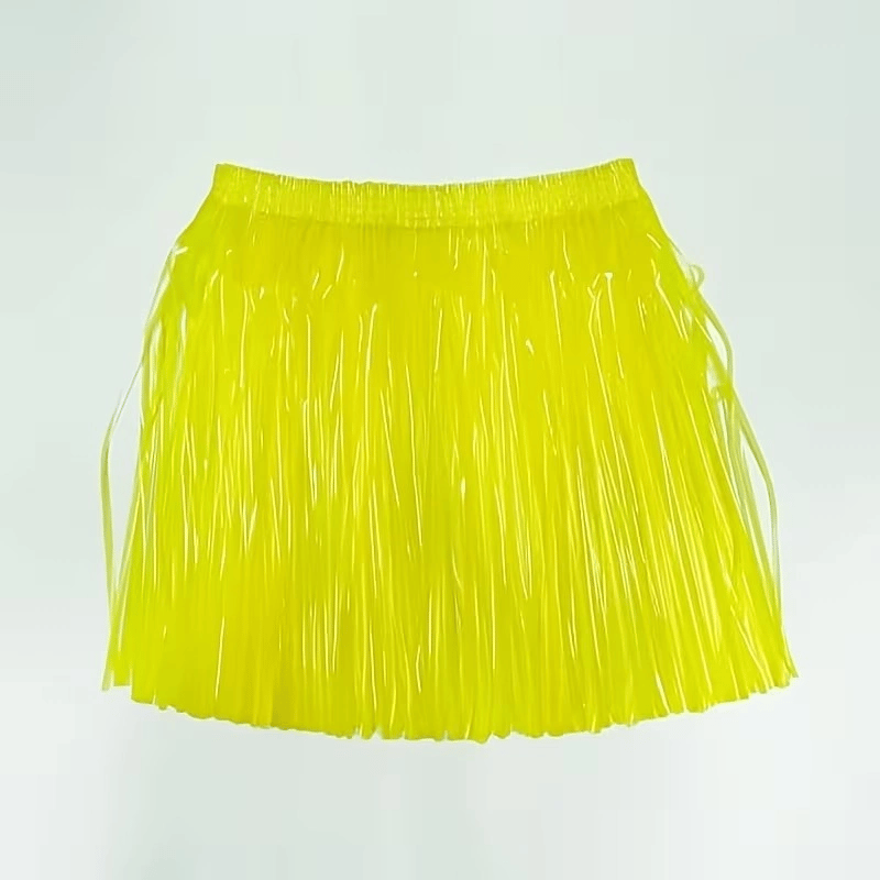 Neon Sarı Hawaii Parti Eteği 40 Cm Bx40