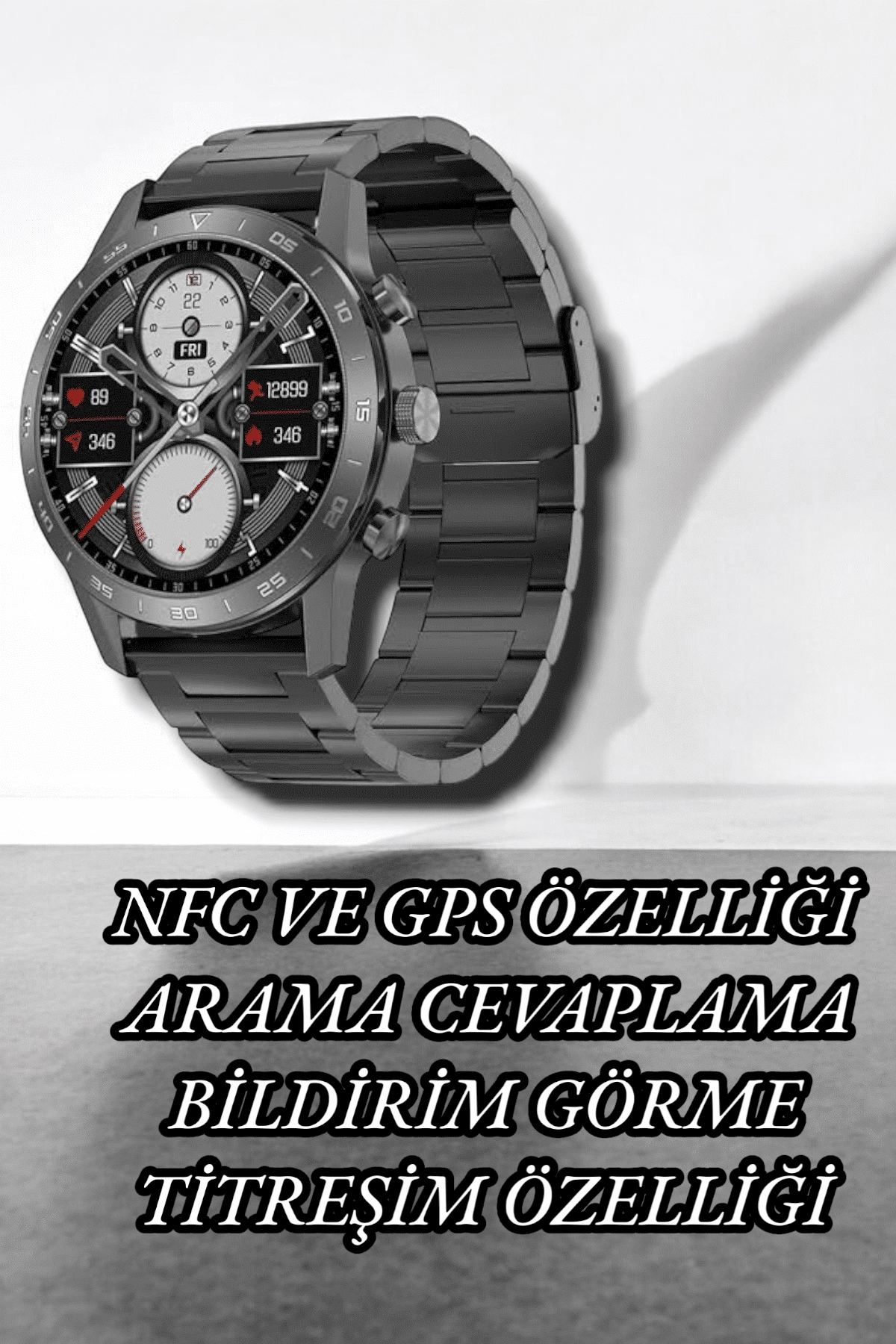 NFC ve Kablosuz Şarjlı Akıllı Saat EKG, Nabız & Spor Modları ile iOS ve Android Uyumlu