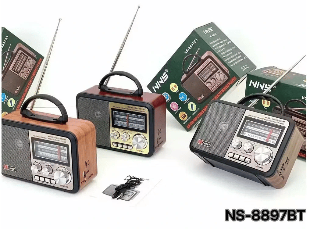 Nns Ns-8897 Orta Boy Retro, Nostaljik, Ahşap Tasarım Radyo Bx40